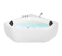 Corner Hot Tub with LED MEVES 1400 x 1400 mm White