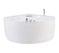 Whirlpool Corner Bath with LED and Bluetooth Speaker White MILANO