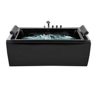 Corner Hot Tub with LED MONTEGO 1720 x 830 mm Black