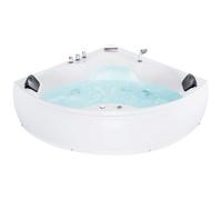 Corner Hot Tub with LED SENADO 2050 x 1500 mm White