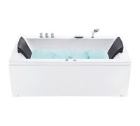 Corner Hot Tub with LED VARADERO Left Hand 1830 x 900 mm White