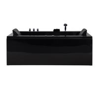 Corner Hot Tub with LED VARADERO Right Hand 1830 x 900 mm Black
