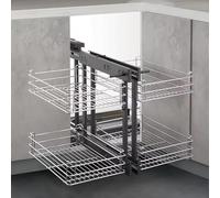 Corner Kitchen Cabinet Hidden nizer 2-Tier Pull-Out Rack for Left or Right Opening Furniture Ideal for Blind Corner Cabinets Space-Saving Storage Solution
