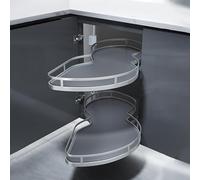 Corner Kitchen Organizer Rack, Pull-Out Spice Rack with Adjustable Shelves, Swinging Trays, Ideal for Cabinet and Pantry Storage Solutions
