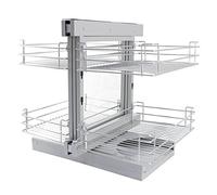 Corner Kitchen Pull Out Baskets Storage Solution RH, Slide Out 80-90cm Unit, 4 Metal Storage Drawers