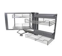 Corner Kitchen Wire Baskets Pull Out Right Hand Metal Storage 90-100cm Slide Out