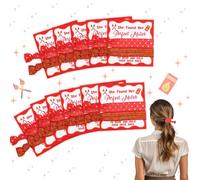 CORNER LACE 12Packs Match Themed Elastic Hair Ties/Bands Wrist Bands Party Favors Red, Bachelorette Party Bridesmaid Proposal Gifts with She Found Her Perfect Match Cards