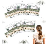 CORNER LACE 12PCS Mountain Themed Elastic Hair Ties/Bands Wrist Bands Pea Green, Bachelorette Party Favors Bridesmaid Proposal Gifts with Last Trail Before The Veil Cards