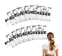 CORNER LACE Gothic Theme Bachelorette Hair Ties Accessories, Gothic Skull Hair Bands with Rip Single Life Cards Bridal Shower Wedding Bridesmaids Proposal Gifts Bride or Die Bachelorette Party Decor