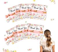 CORNER LACE Horse Theme Hair Ties Set - Western Cowgirl Elastic Ribbon Hair Ties with Thank You for Celebrating with Us Cards, Floral Horse Bands Derby Hair Accessories for Birthday Baby Shower