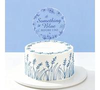 CORNER LACE Something Blue Before I Do Acrylic Cake Topper - Blue Acrylic Cake Decoration for Bride to Be, Bridal Shower, Bachelor, Bachelorette, Engagement, Wedding Party Supply