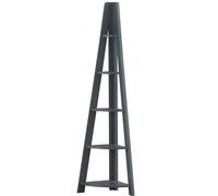 Riva Scandinavian Retro Corner Ladder Bookcase Shelving Shelf Dark Grey 5 Tier