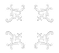 Corner Molding Ornament for Walls, French Style Decorative Accent with Floral Pattern, Butterfly Style, 4 Pieces