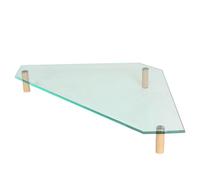 Corner Monitor Stand Tempered Glass Desktop Monitor Riser Triangle, Clear Study Room Desk Corner Shelf Save Space, Laptop Computer Screen Organizers Stand, Easy Assembly (One Color 5.8cm (2 1/4"))