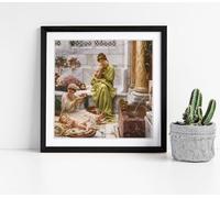 Corner of the marketplace, by Edward John Poynter Stunning Framed Wall Art Picture Print Square - 35cm wide x 35cm high - Black Frame