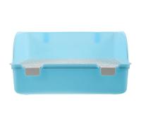 Corner PET Litter Box with Grate, Flip Resistant Plastic Pan | Large Corner Design, Elevated Sides and Sturdy Base, for Home Cages with Chinchillas and Ferrets
