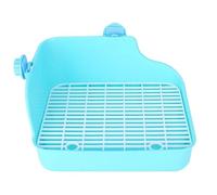 Corner Pet Toilet for Small Animals Rabbit Hamster Guinea Pig Plastic Safe Anti-Splash Diaphragm Easy Install Fastening Buckles with Foot Pad