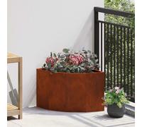 Corner Planter Weathering Steel 45x45x35cm Outdoor Steel Rusty Finish Patio Area