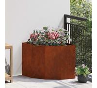 Corner Planter Weathering Steel 60x60x50cm Heavy Duty Steel Outdoor Planter Rust