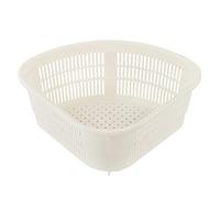 Corner Plastic/Metal Freestanding Stackable Organizer Shelf for Bathroom,Triangle Kitchen Sink Fruit Washing Waste Draining Basket Plastic Storage Rack - White