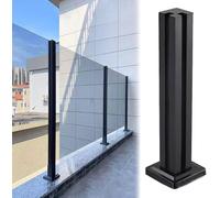 Corner Post 60-130cm Adjustable Height - Black System with Steel Base & Plug-in Sleeves (125cm/49.2in) for Länder-Fencing & Versatile