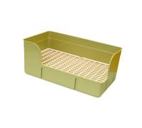 Corner Potty Box for Rabbits and Small Pets - 15.75x8.86x6.69 inch Plastic Litter Box with Removable Tray- green