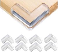 Corner Protectors, Clear Safety Bumpers for Table Sharp Edges, Table Corner Protectors for Sharp Edges On Glass, Wood, Metal, Transparent Furniture Corner Covers, Adhesive No Drill. (4, L shape)