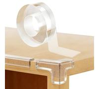Corner Protectors for Kids,20mm X 3m,2mm Thick Clear Edge Protector Strip With 12Pcs Safety Corner Protectors,Soft Self Adhesive Baby Proofing Edge Protector for Cabinets Beds Kitchens
