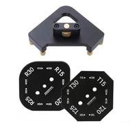 Corner Radius Template Jig, Router Fillet Locator Tool, Woodworking Round Over Bit Guide, Aluminium Alloy For Edge Trimming Jig, R15 R20 R25 R30(Fillet Template and 1 X Bevel Template)