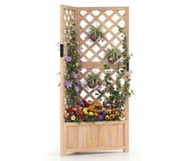 Corner Raised Garden Bed With Lattice Trellises