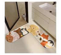 Corner Rug L Shaped Kitchen Corners Rugs, L-shaped Bathroom Door Mat Cute Cartoon Kitchen Carpet Animal Pattern PVC Floor Mats Non-slip Water-absorbing Rug(Yellow,M)
