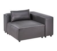 Corner Seat BRANDE Fabric Black Symmetrical