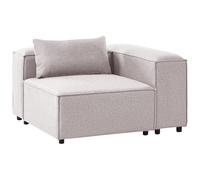 Corner Seat BRANDE Fabric Light Brown Symmetrical