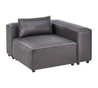 Corner Seat BRANDE Faux Leather Black Symmetrical