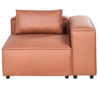 Beliani Corner Seat Brande Symmetrical Golden Brown Fabric