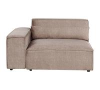 Corner Seat HELLNAR Fabric Light Brown Right Hand