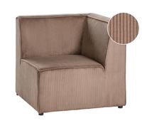 Beliani Corner Seat Lemvig Corduroy Dark Beige Right Hand