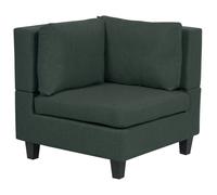Beliani Corner Seat UNSTAD Fabric Dark Green, Green