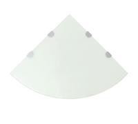 Corner Shelf 2pcs White Tempered Glass 8mm Floating 45x45cm Chrome Brackets Wall