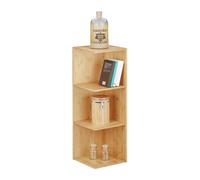Relaxdays Bamboo Corner Shelf, 3 Shelves, HxWxD: 85.5 x 29 x 29 cm, Bookcase, Kitchen Storage Unit, Natural Brown, 29 x 29 x 85.5 cm