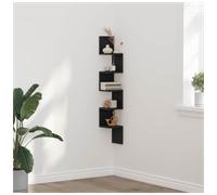 Corner Shelf Black Oak 127.5cm Tall Engineered Wood 20x20cm 5-Shelf for Home