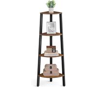 4/5Tier Ladder Corner Bookcase Shelving Rack Displa Organiser Storage Unit Retro