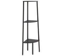 vidaXL 3-Tier Corner Shelf Dark Brown and Black 45.5x31.5x120 cm UK GF0