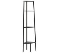 vidaXL 4-Tier Corner Shelf Dark Brown and Black 45.5x31.5x150 cm UK HOT