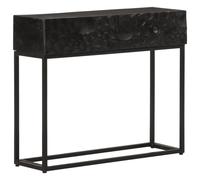 vidaXL Console Table Hall Side Table End Table Black Solid Wood Mango and Iron
