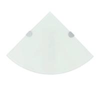 Corner Shelf Clear Tempered Glass 25x25 cm 8mm Floating Wall Shelves (2) WithFix