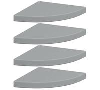 vidaXL 4x Floating Corner Shelves High Gloss Black MDF Bookcase Display Unit