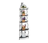 Corner shelf Folding Plant Stand Vintage Flower Rack 5 Levels Black Colour