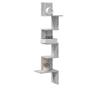 vidaXL 5 Shelf Grey Sonoma Floating Corner Wall Shelf