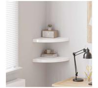 Vidaxl Floating Corner Shelves 2 Pcs High Gloss White 35X35X3.8 Cm Mdf